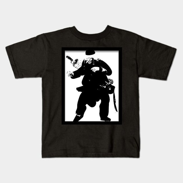 Kungfu master legend black white design Kids T-Shirt by SanTees